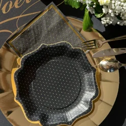 Outlet Santex Paptallerkener Prikkede Sort/Guld