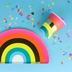 Talking Tables Ltd Paptallerkener Rainbow Brights - Borddækning