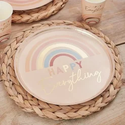 Ginger Ray Ltd Paptallerkener Regnbue Happy Everything - Borddækning