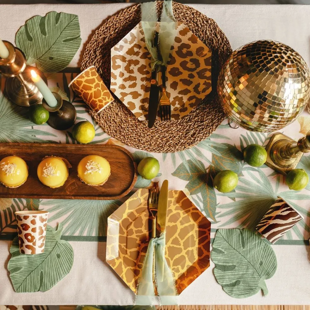 PartyDeco sp. z o.o. Paptallerkener Safari Dyremønster - Borddækning