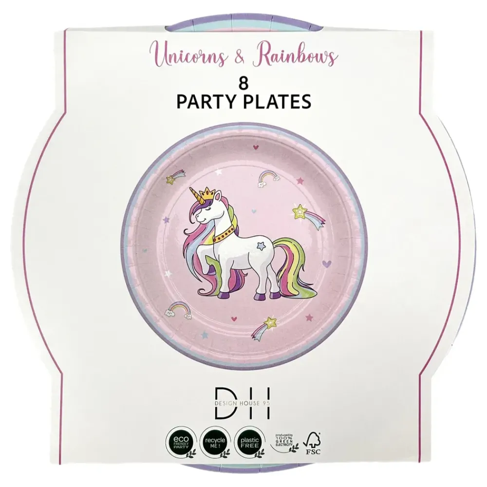 Design House 95 AB Paptallerkener Unicorns & Rainbows - Borddækning