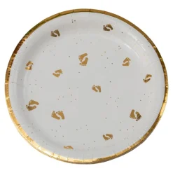 Clearance Hisab/Joker Company AB Paptallerken Fødder Guld/Hvid