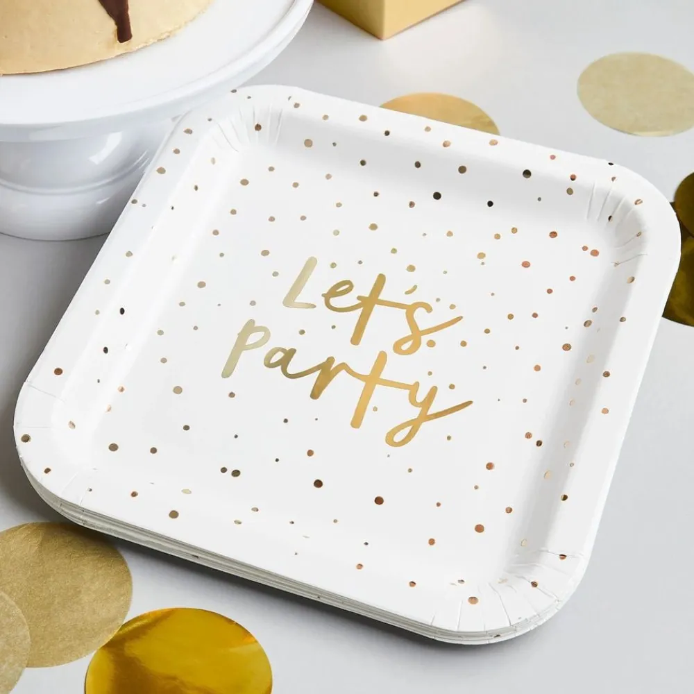 Best CG Global Products Ltd Paptallerkerner Let's Party Guld