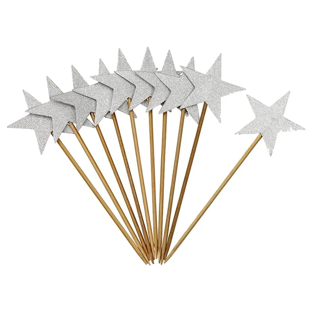 New Hisab/Joker Company AB Partypicks med Glitrende Sølvstjerner