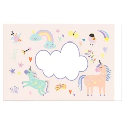 Folat B.V. Personlige Stickers til Sæbebobler Unicorns & Rainbows - Festtilbehør|Hobby & Fritid