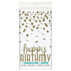Unique UK Inc t/as Unique Party Plastdug Happy Birthday Guld - Borddækning