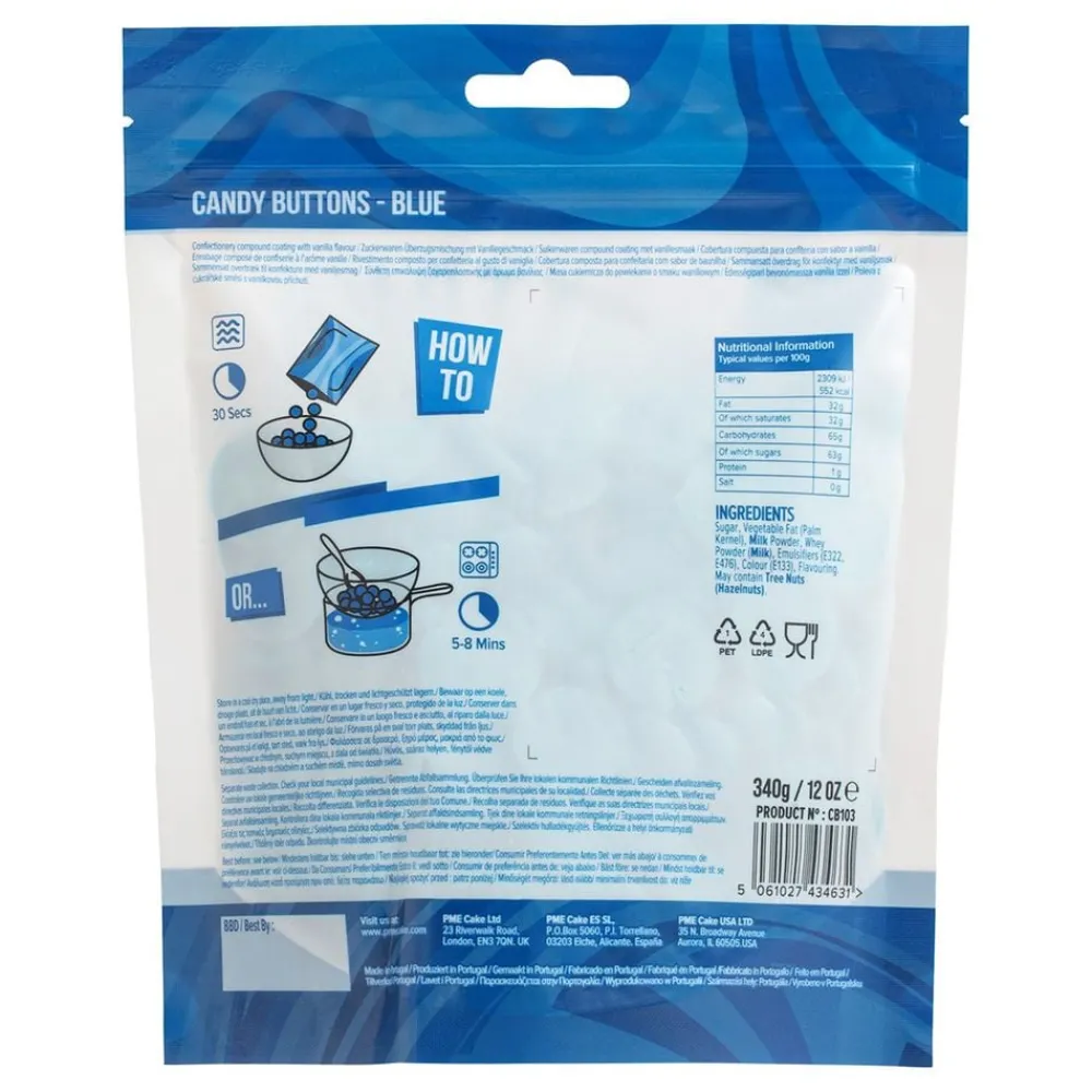 PME CAKE ES S.L. PME Candy Buttons Blå - Oppyntning|Bagning