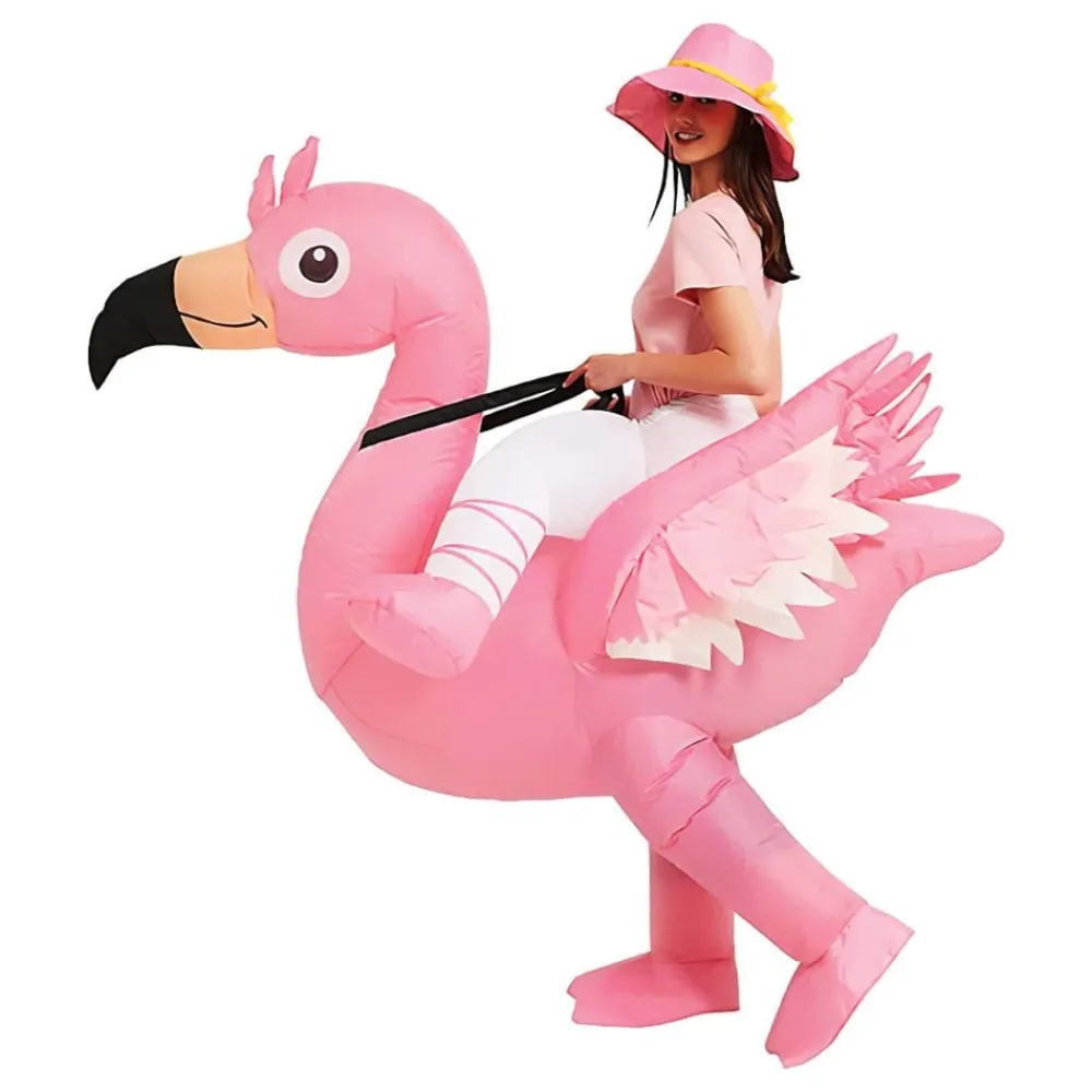 Original Cup SAS Ridende Flamingo Oppusteligt Kostume - Udklædningskostumer|Kostumetema