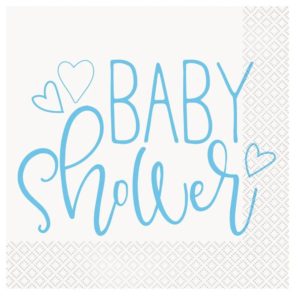Unique UK Inc t/as Unique Party Servietter Blå Baby Shower - Borddækning