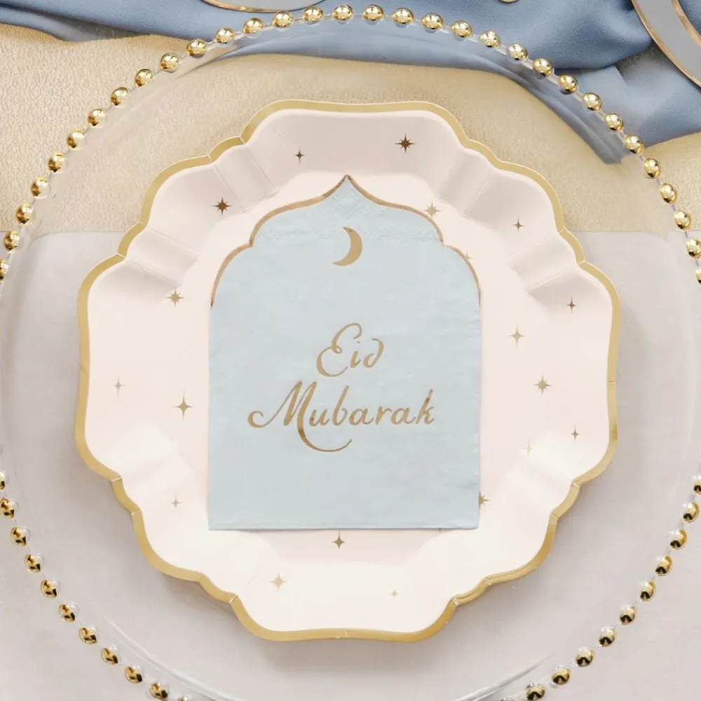 Hot PartyDeco sp. z o.o. Servietter Eid Mubarak Lyseblå