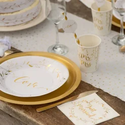 Sale Santex Servietter Just Married Hvid/Guld
