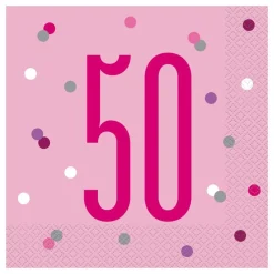 Unique UK Inc t/as Unique Party Servietter 50 Lyserød - Borddækning