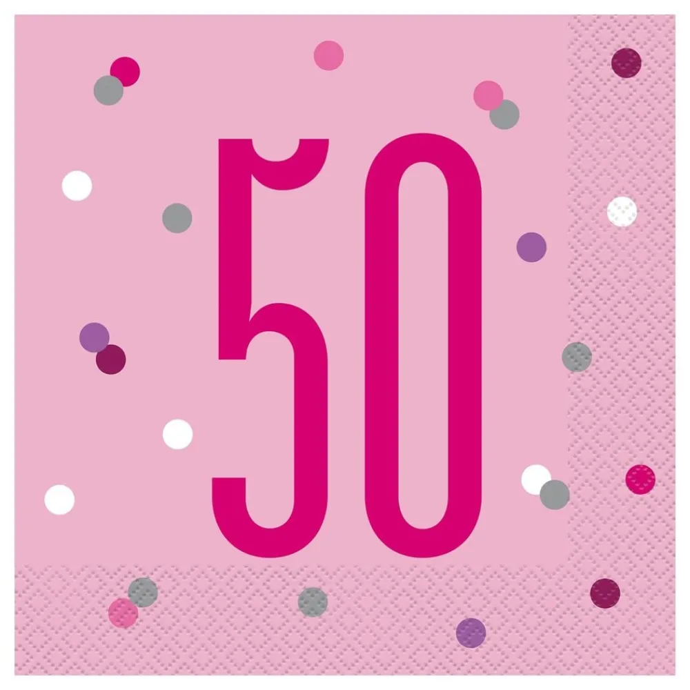 Unique UK Inc t/as Unique Party Servietter 50 Lyserød - Borddækning