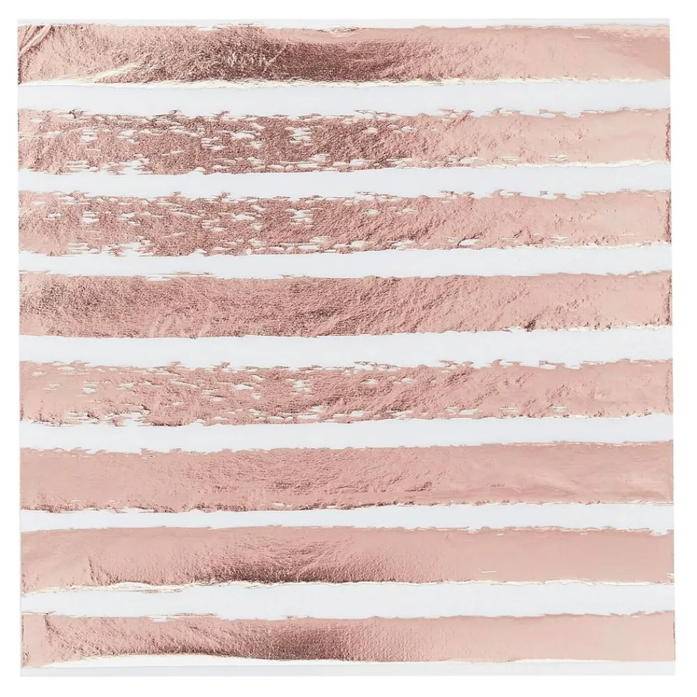 New CG Global Products Ltd Servietter Stribede Roséguld Metallic