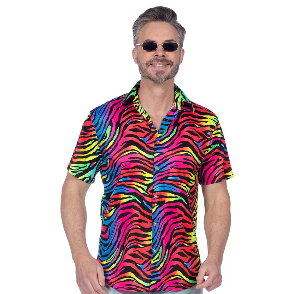 Wilbers Karnaval B.V. Skjorte Zebra Neon Herre