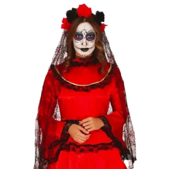 Fiestas Guirca, S.L Slør med Roser Day of the Dead - Hatte
