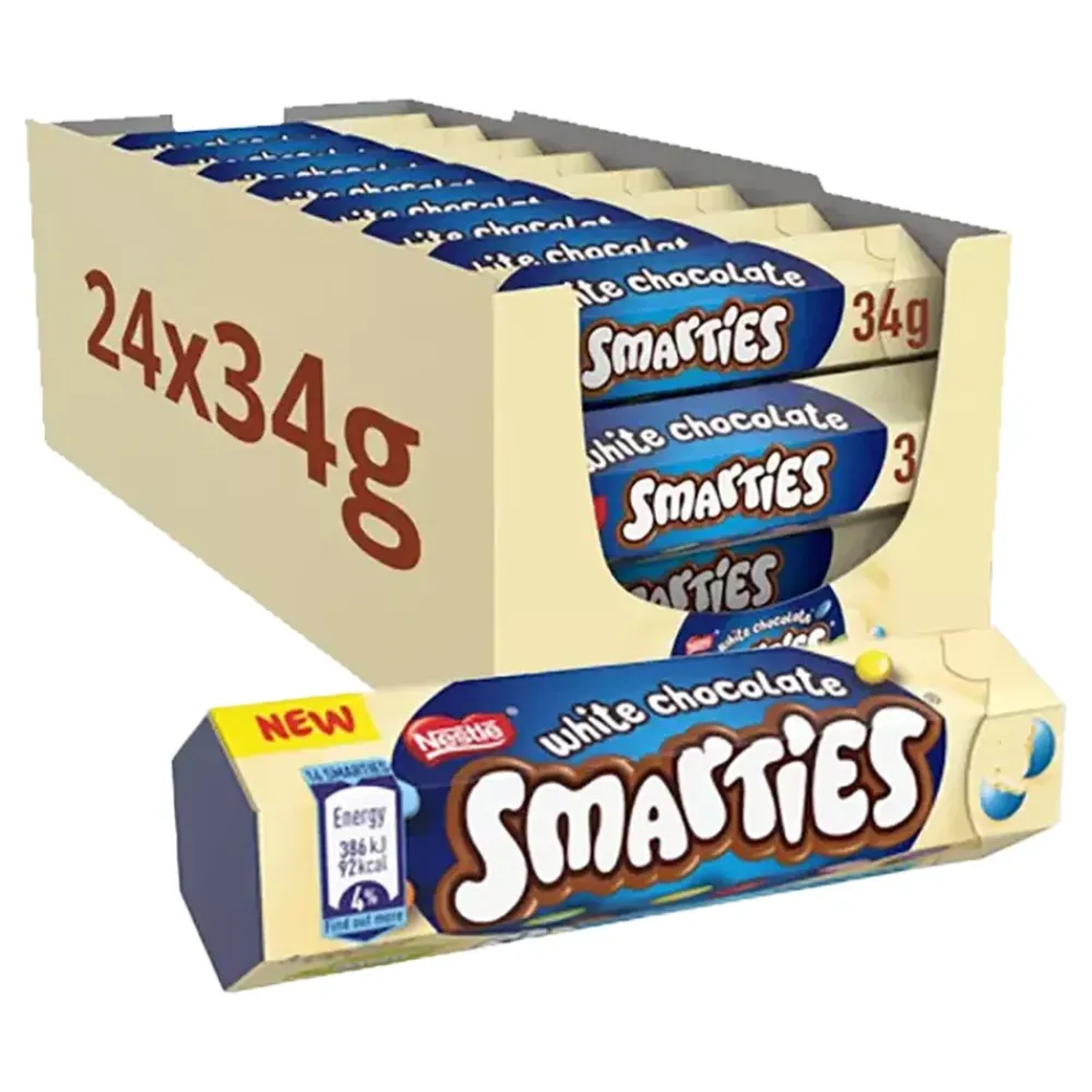 ERT Godis AB Smarties White Chocolate Tube Økonomipakke - Slik