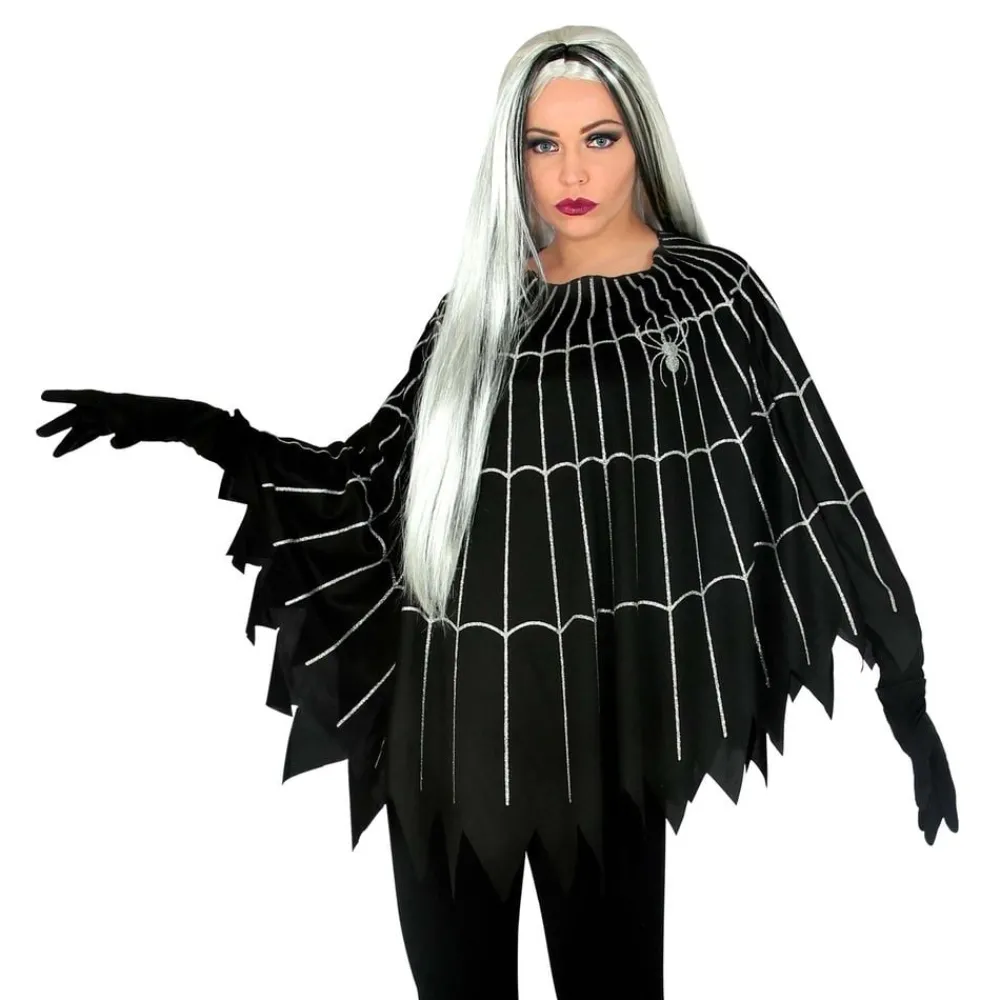 Clearance Widmann S.r.l. Sort Poncho med Spindelvæv