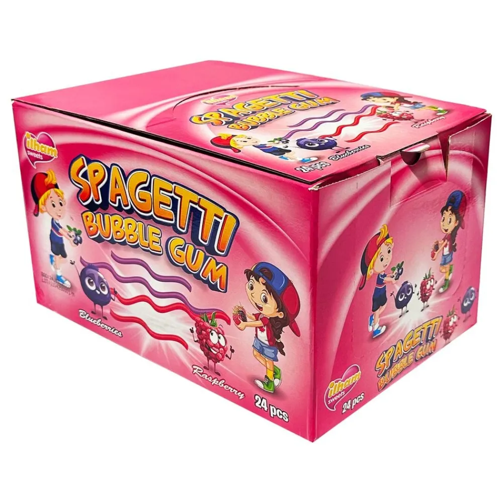 ERT Godis AB Spaghetti Bubble Gum Blueberry & Raspberry Økonomipakke - Slik