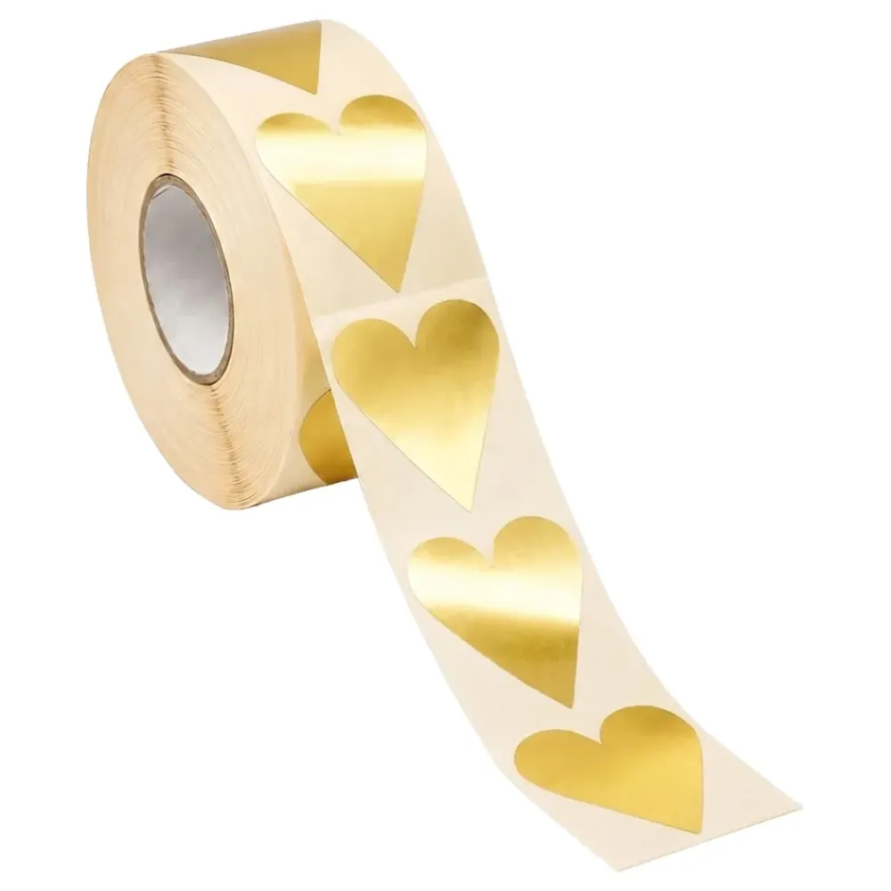 Outlet AB Alrik Hedlund Stickers på Rulle Hjerter Guld