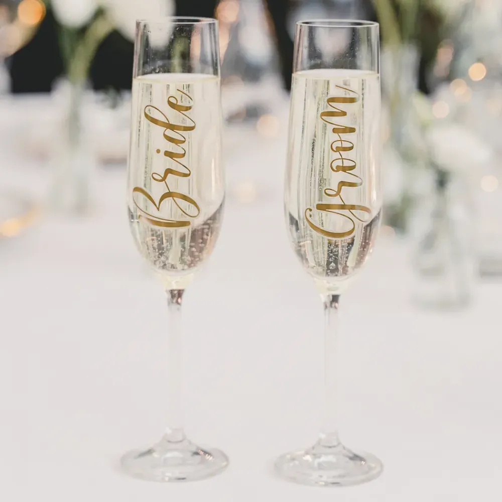 PartyDeco sp. z o.o. Stickers til Glas Bride & Groom - Hobby & Fritid|Borddækning