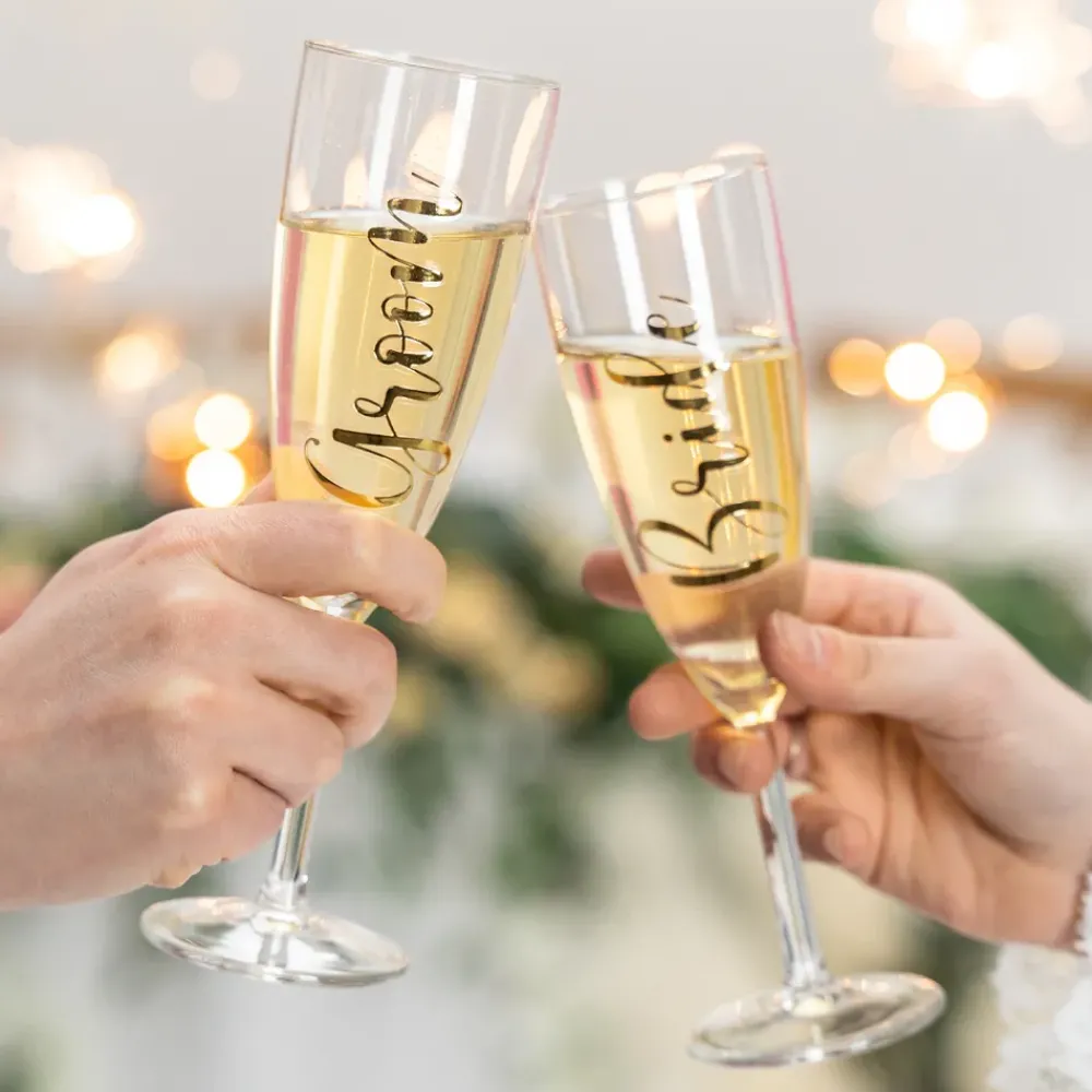 PartyDeco sp. z o.o. Stickers til Glas Bride & Groom - Hobby & Fritid|Borddækning