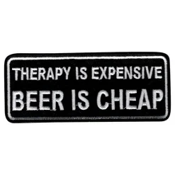 Märkbar AB Stofmærke Therapy Is Expensive Beer Is Cheap