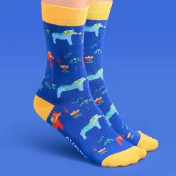 Hot Svensk Husman Socks AB Strømper med Dalaheste