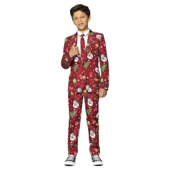 Discount Oppo Merchandise Group B.V. Suitmeister Boys Christmas Red Icons Light Up Jakkesæt