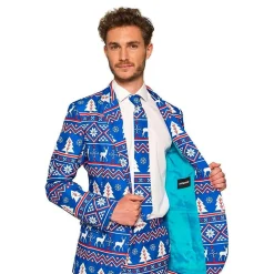 Clearance Oppo Merchandise Group B.V. Suitmeister Christmas Blue Nordic Jakkesæt