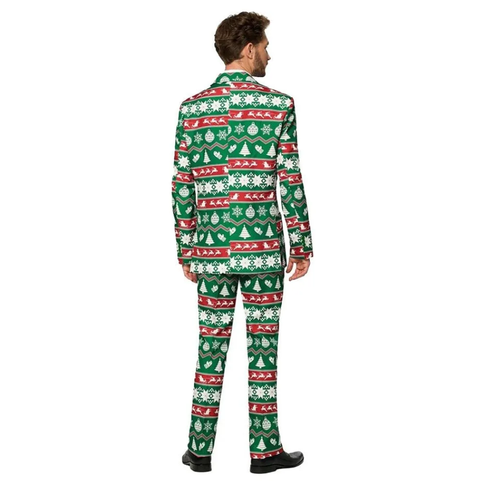 Oppo Merchandise Group B.V. Suitmeister Christmas Green Nordic Jakkesæt - Tøj|Udklædningskostumer