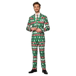 Oppo Merchandise Group B.V. Suitmeister Christmas Green Nordic Jakkesæt - Tøj|Udklædningskostumer