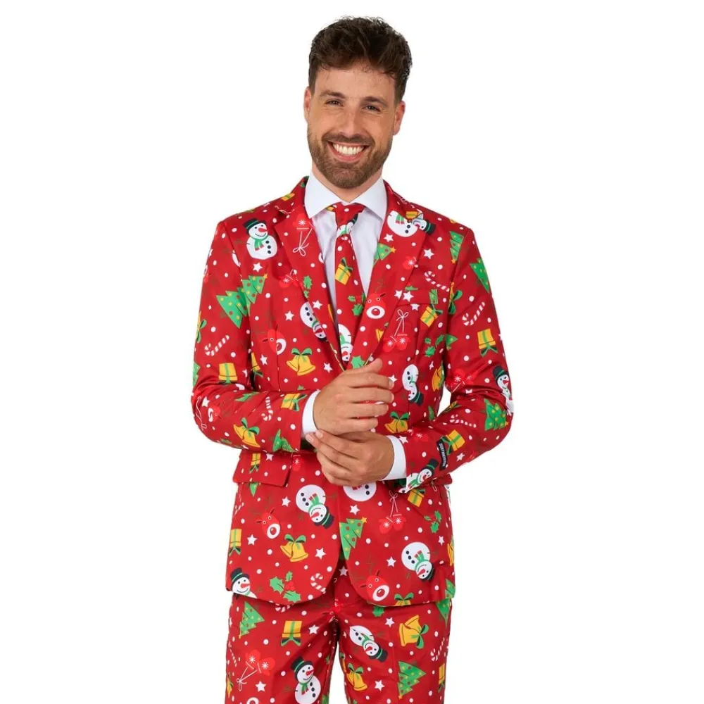 New Oppo Merchandise Group B.V. Suitmeister Christmas Red Icons Light Up Kostume