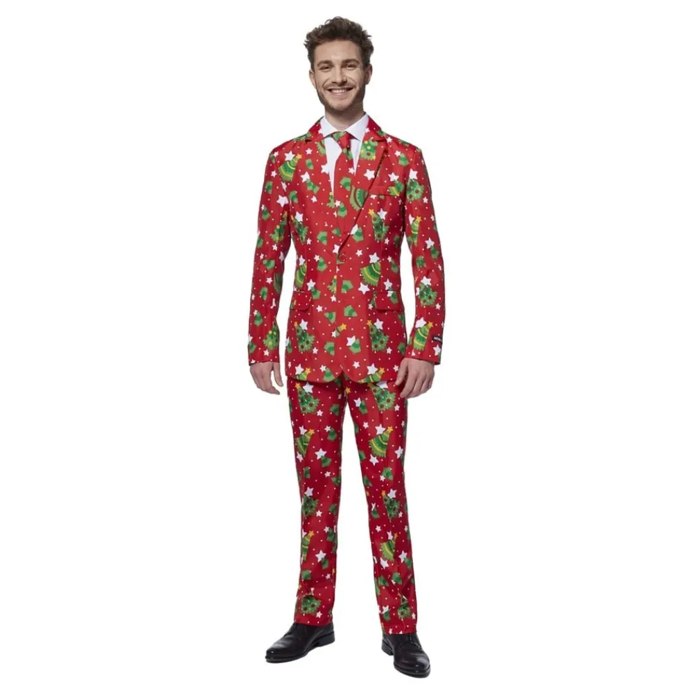 Discount Oppo Merchandise Group B.V. Suitmeister Christmas Trees Stars Rødt Jakkesæt