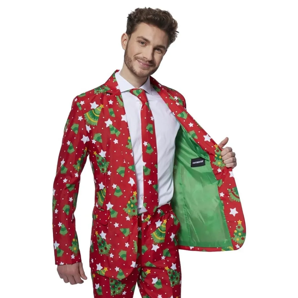 Discount Oppo Merchandise Group B.V. Suitmeister Christmas Trees Stars Rødt Jakkesæt