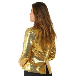 Oppo Merchandise Group B.V. Suitmeister Pailletblazer Dame Guld - Tøj|Udklædningskostumer