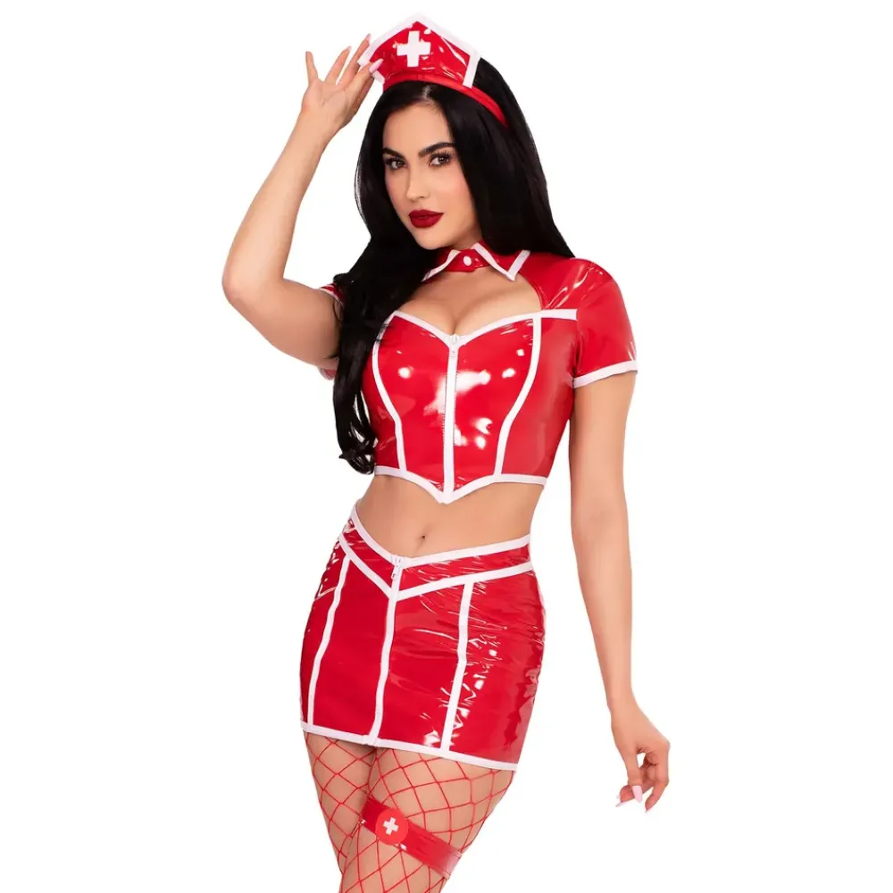 Best Leg Avenue Europe Sygeplejerske Red Alert Deluxe Kostume