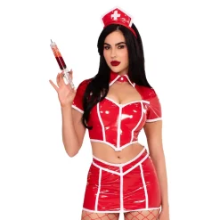 Best Leg Avenue Europe Sygeplejerske Red Alert Deluxe Kostume