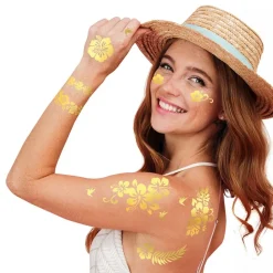 Fiestas Guirca, S.L Tatoveringer Blomster Guld - Sminke|Kostumetema