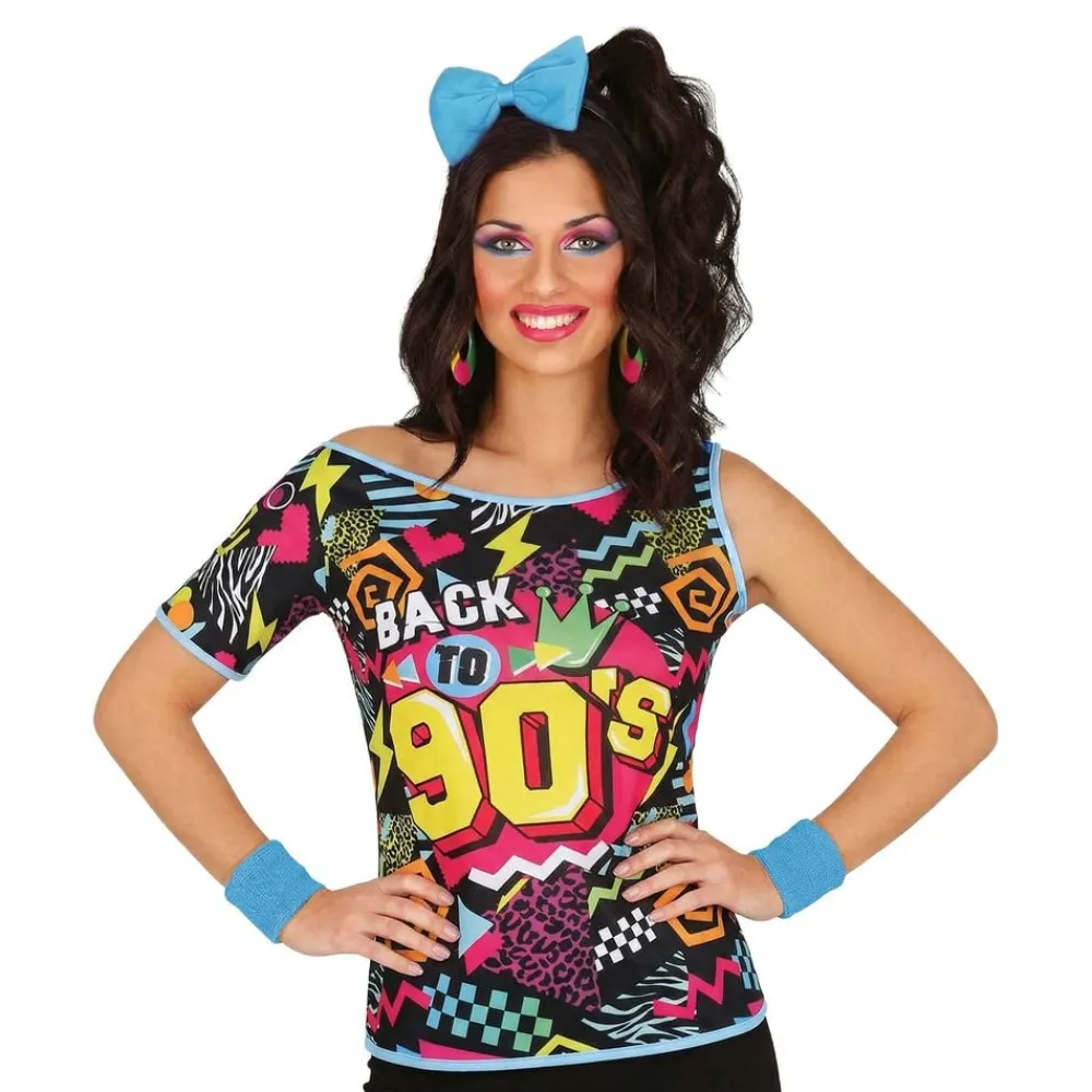 Fiestas Guirca, S.L T-shirt Back to 90's Dame - Tøj|Udklædningskostumer