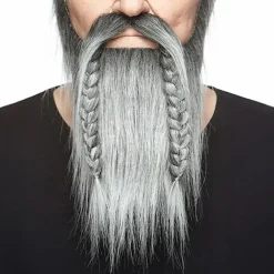 Butterick's AB Viking moustache med skæg sort/hvid - Tilbehør|Kostumetema