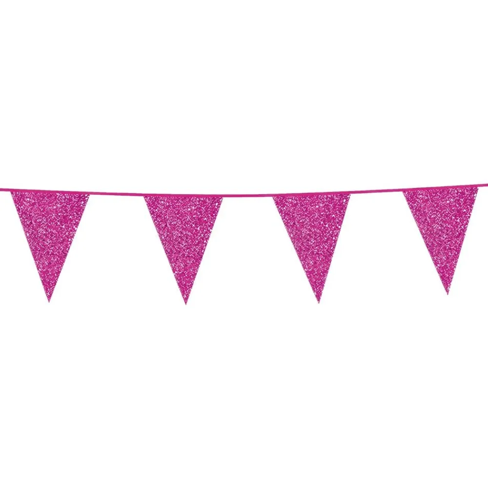 Globos Europe B.V. Vimpelguirlande Glitter Mørklyserød - Oppyntning