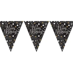 Online Reithmüller Europe GmbH Vimpelguirlande Happy Birthday Guld/Sølv Glitter