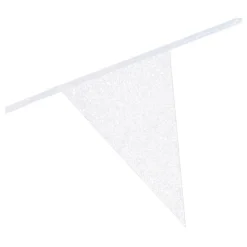 Clearance Globos Europe B.V. Vimpelguirlande Hvid Glitter