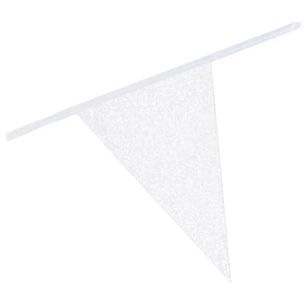 Clearance Globos Europe B.V. Vimpelguirlande Hvid Glitter