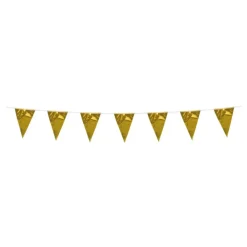 Online Globos Europe B.V. Vimpelguirlande Mini Metallisk Guld