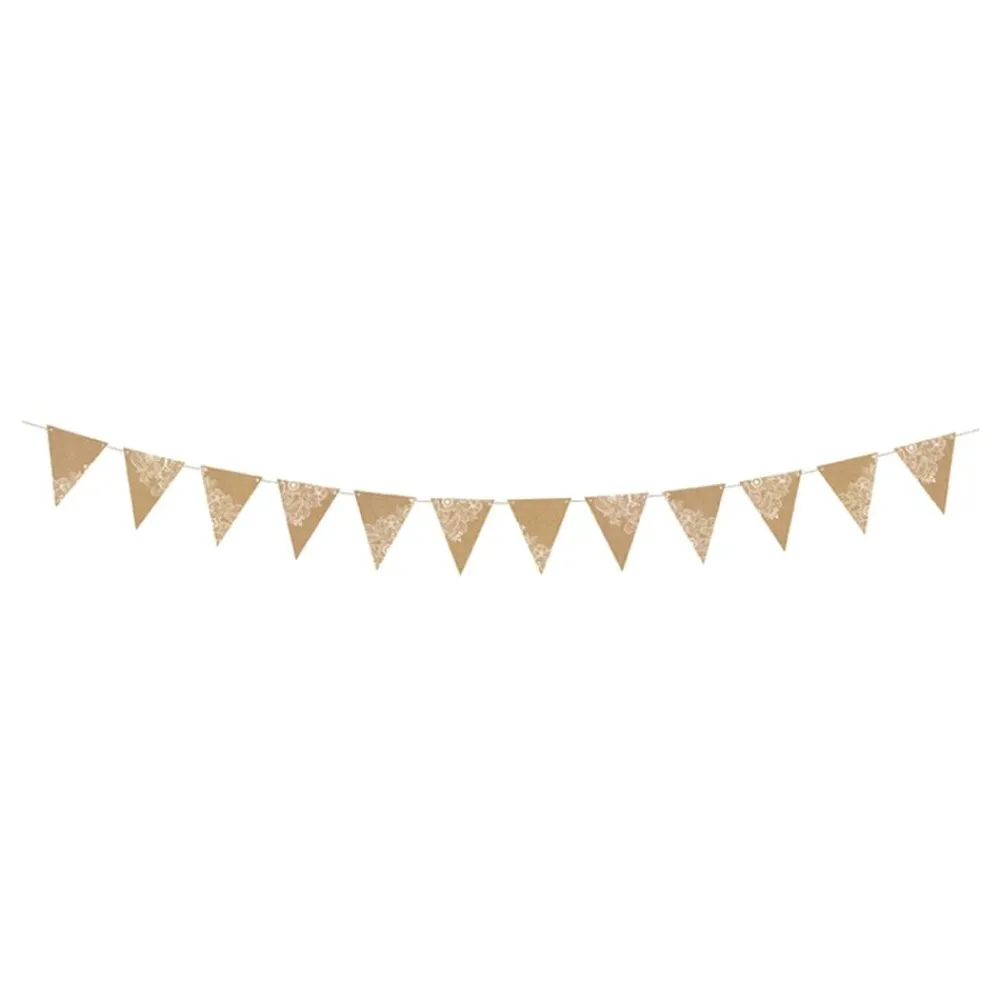 PartyDeco sp. z o.o. Vimpelguirlande Natur med Mønster