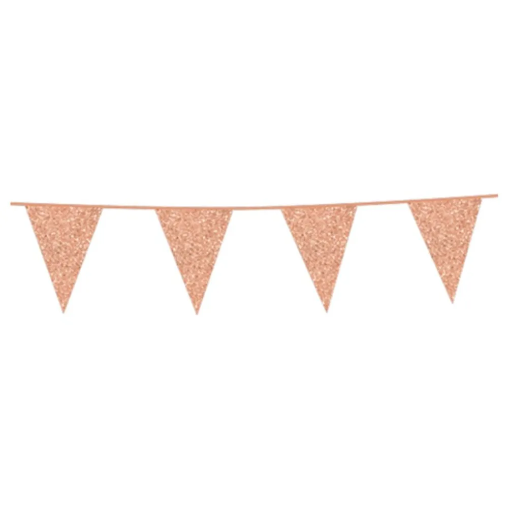 Globos Europe B.V. Vimpelguirlande Roséguld Glitter - Oppyntning|Flag
