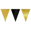 PartyDeco sp. z o.o. Vimpelguirlande Sort/Guld Metallic