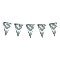 Boland Party Partners B.V. Vimpelguirlande Stor Metallic Sølv - Oppyntning|Flag